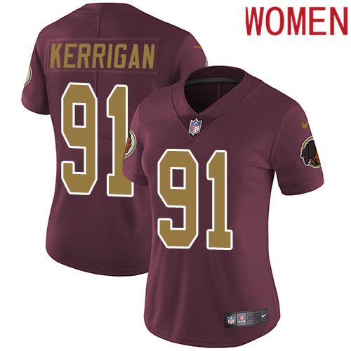 2019 Women Washington Redskins #91 Kerrigan red Nike Vapor Untouchable Limited NFL Jersey style 2->women nfl jersey->Women Jersey
